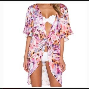 Minkpink kaftan swim cover up floral